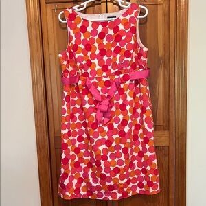 Kim Rogers Pink & Red Polka Dot Dress Plus Size 20W EUC Sleeveless Knee‑Length